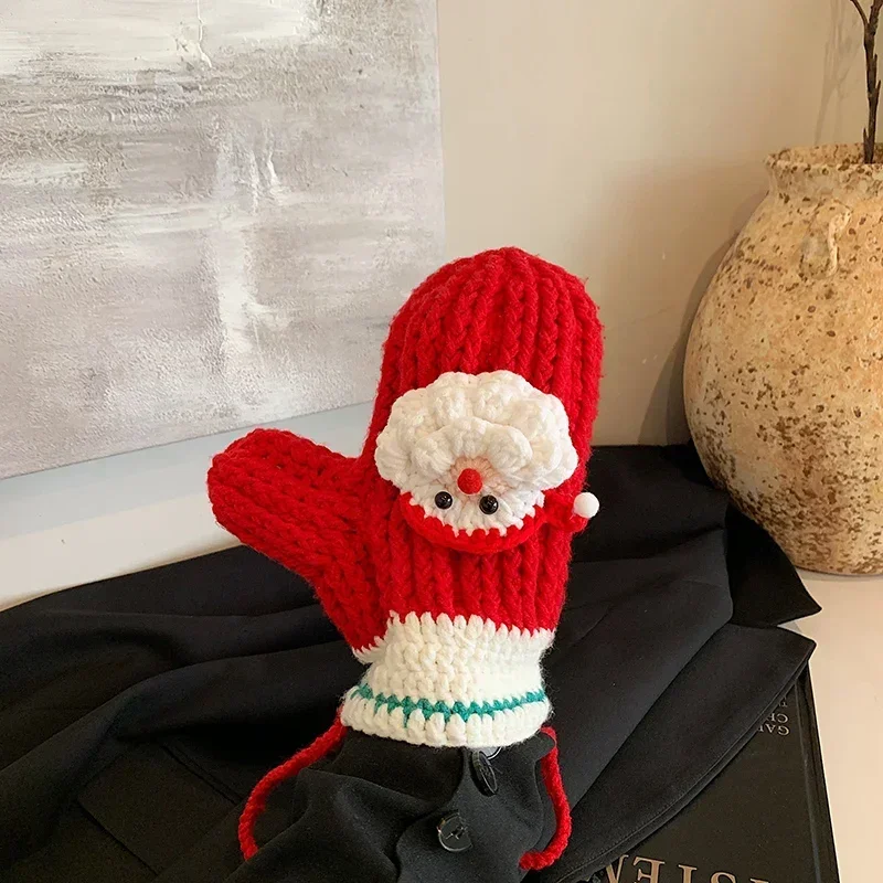 

Solid Color Simple Crossbody Bags Versatile 2024 Christmas Tree Hairball Knitted Gloves Fashion Shoulder Bag Soft Winter Handbag