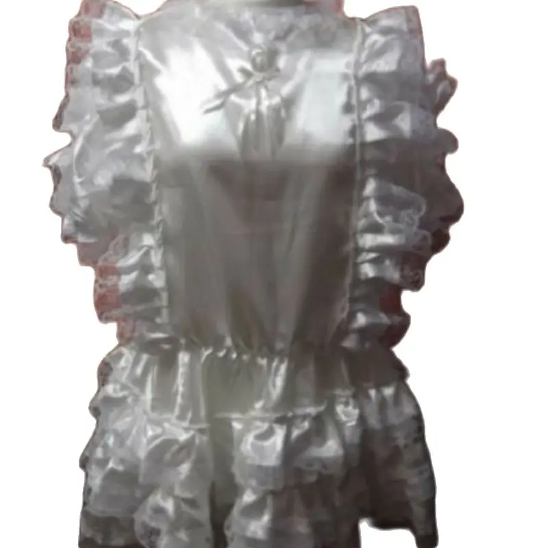 Sissy    Adulte Bébé  Unisexe  CD/TV  Fetish Ivoire En Satin Et Dentelle Blanche Robe