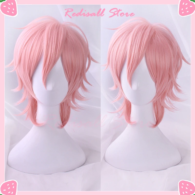 

Anime Yarichin Club Ayato Yuri Cosplay Wig Pink Short Heat Resistant Synthetic Hair Adult Men Women Halloween