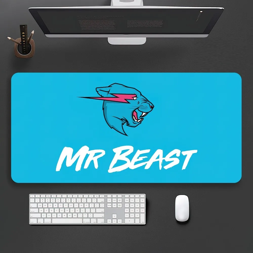 Influencer M-MrBeast-s Social Media Cool Mouse Pad Game Office Large PC Keyboard Rubber Big Desk Computer Laptop Table Mousepad