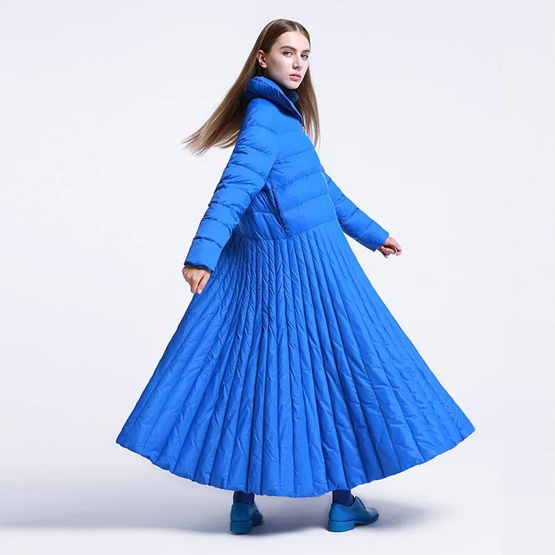 Women's Autumn Winter Skirt Down Jacket Long Size Plus Size Thick Warm Simple Comfortable Loose Casual Niche Versatile Skinny