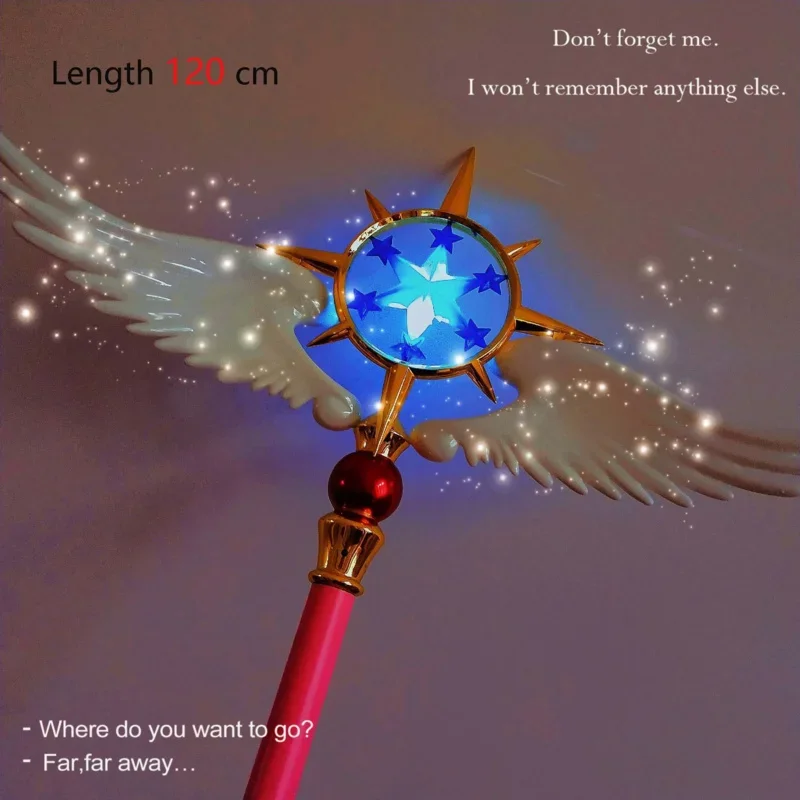 114cm Length Cardcaptor Sakura Clear Card Kinomoto Sakura Cosplay Star Dream Stick Magic Wand Halloween Party Cosplay Props New