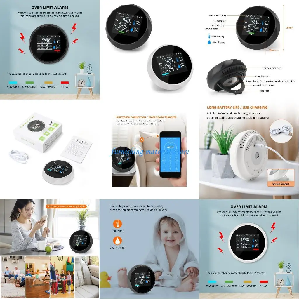 

Y5GD Multifunctional Indoor CO2 Meter Carbon Dioxide Detector Air Quality