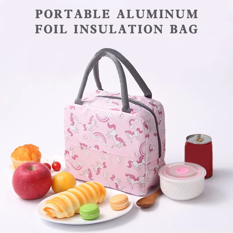 Amiqi Thermal Insulated Bag High Capcity Lunch Box For Women Portable Fridge Cooler Handbags Waterproof Kawaii Food Bag for Work