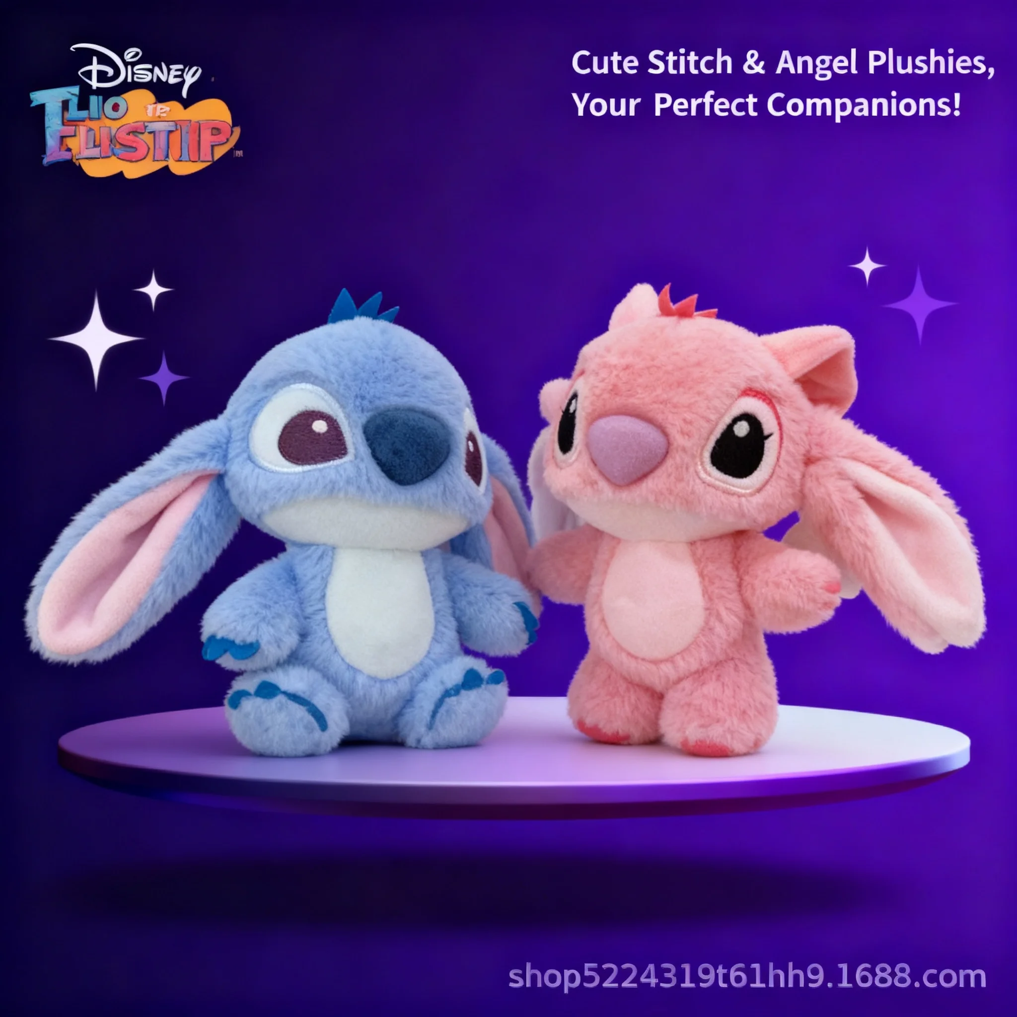 Portachiavi in peluche Stitch a forma di cartone animato, bambola Stitch viola, peluche di coppia, portachiavi con animale di peluche Stitch, peluche Stitch