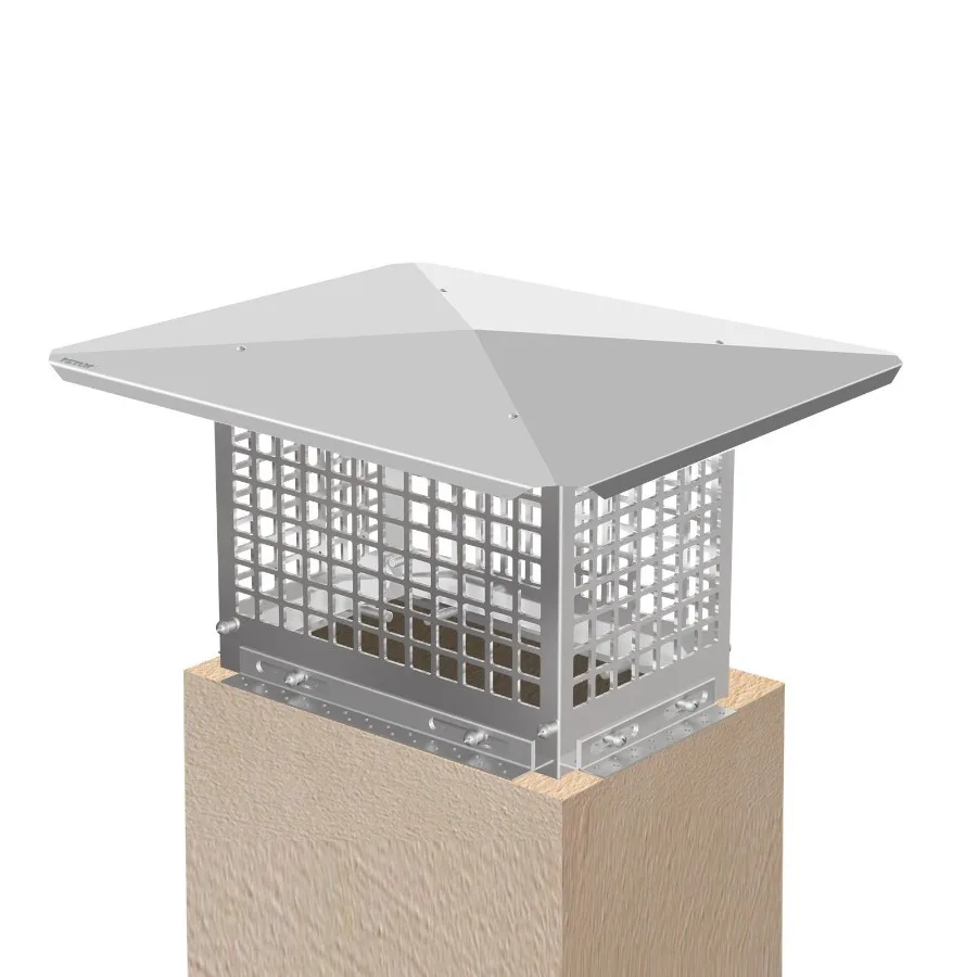 

Chimney Cap 8 x 13 Flue Caps 304 Stainless Steel Fireplace Chimney Cover Adjustable Metal Spark Arrestor with Bolts Screws Mes