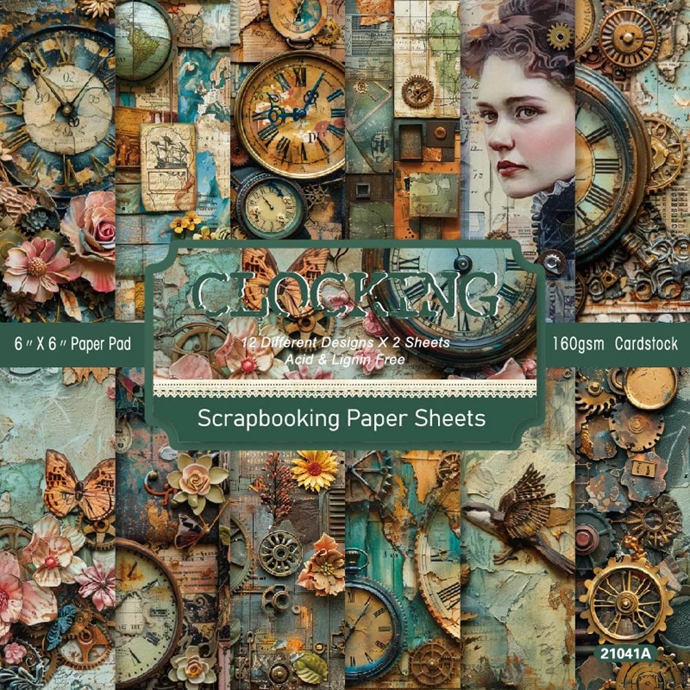 

KLJUYP 24 листа, 6 "x 6", блокировка бумажный альбом, скрапбукинг, узорчатый бумажный пакет «сделай сам», рукоделие, фоновая бумага