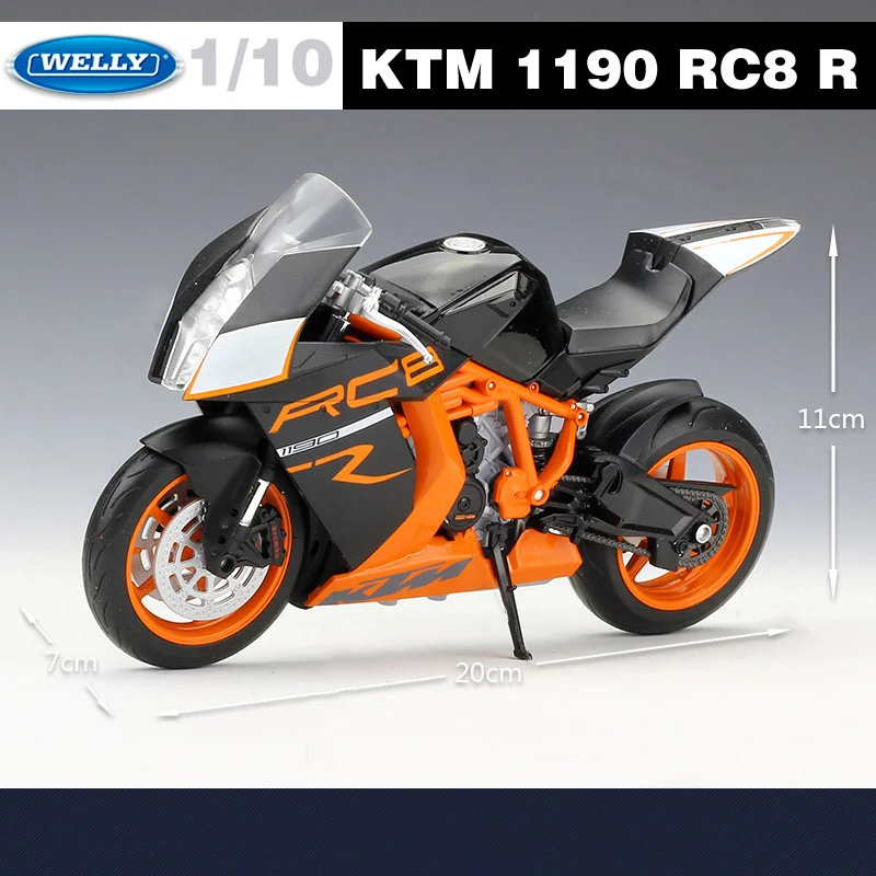 WELLY 1:10 KTM 1190 RC8 R Alloy Racing Motorrad Modell Metall Spielzeug Street Cross-country Motorrad Modell Sammlung Kinder spielzeug Geschenk