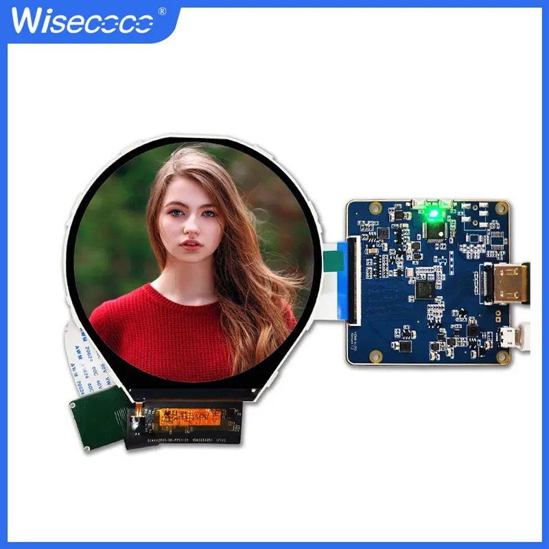 

Wisecoco 3.4 Inch Round Display 800x800 Circular Screen IPS TFT LCD Module Mipi Controller Board For Raspberry Pi 4B 3B