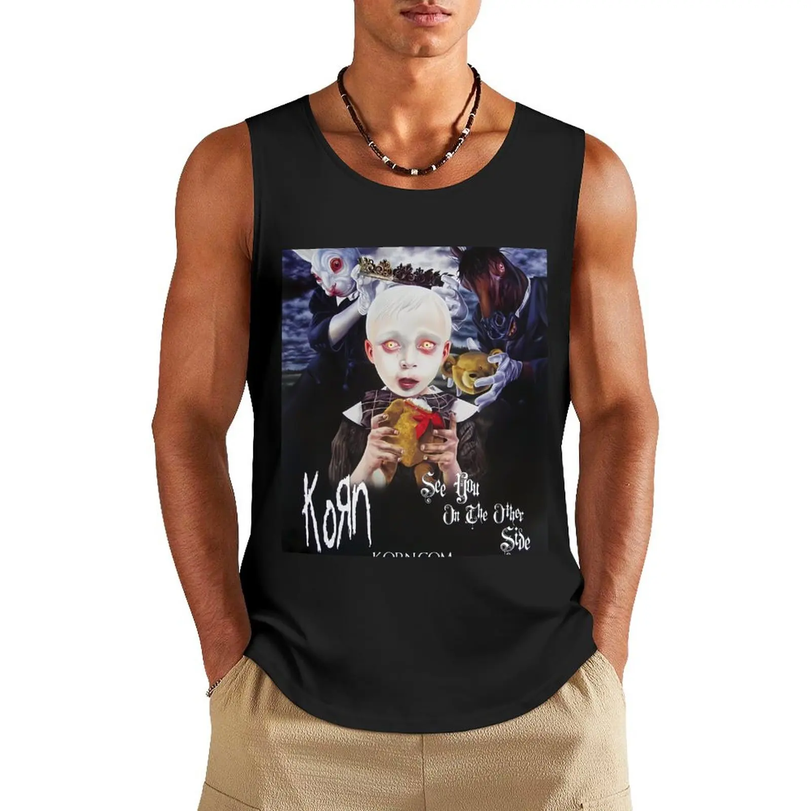 

korn Tank Top Man summer clothes Top summer gym clothes man fitness Bodybuilding clothing man