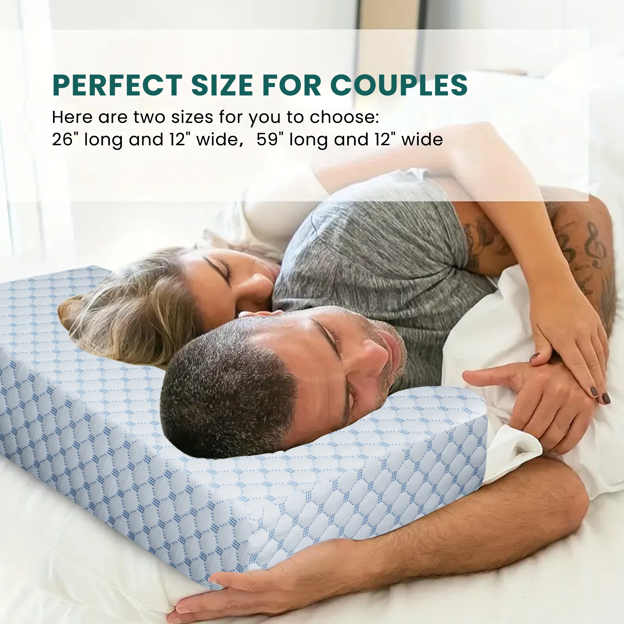 Kühlende Luftschicht-Memory-Schaum-Würfelkissen für Seitenschläfer, Nacken- und Schulterschmerz-Linderungskissen mit abnehmbarem, waschbarem Bezug