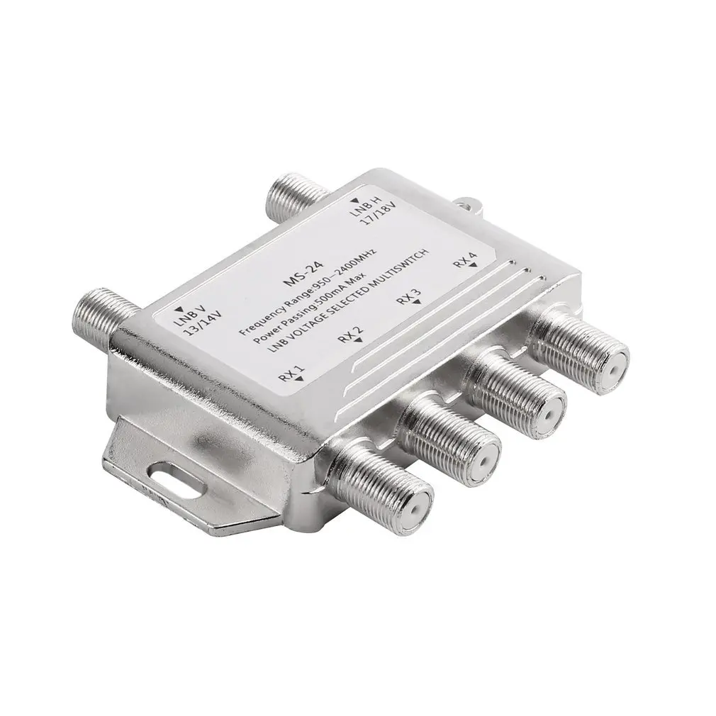 New Mini Portable 2x4 Satellite Signal Multiswitch LNB Voltage Selected 950-2400MHz Multiswitch LNB Receiver Multiswitch