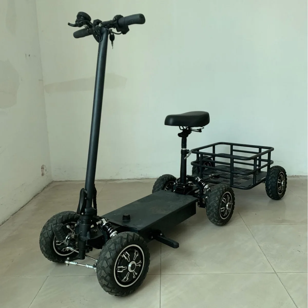 2026 9/11/13inch Carrier Standing Seating Golf Trolley Cart Elderly Folding 4-Wheel Electric Scooter Lightweight