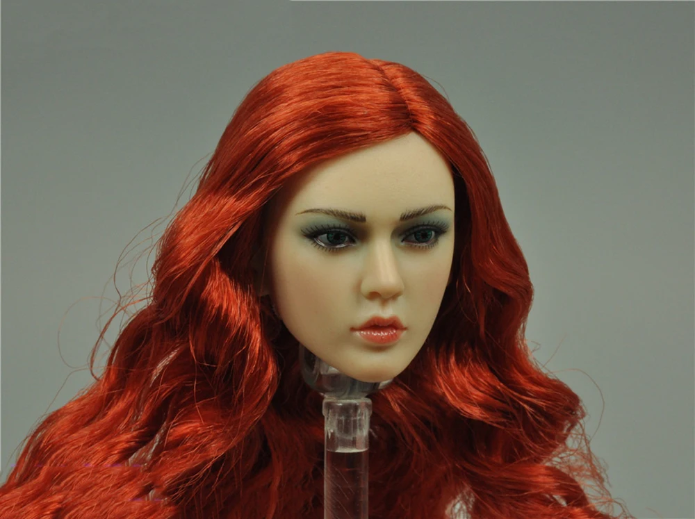 TBLeague 1/6 PLLB2020-S42 Pale Color Beauty Red Long Hair Vivid Head Sculpture For 12inch Action Figures Collection