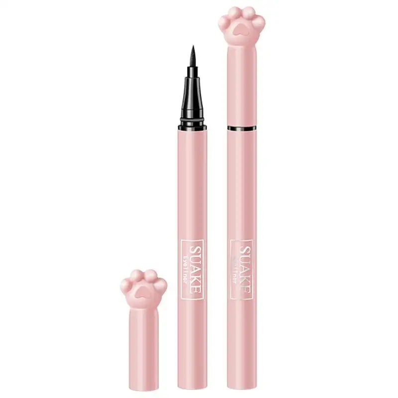 Liquid Eyeliner Waterproof Eyeliner Pencil With Cute Cat Paw All Day Waterproof Liquid Eyeliner Quick Drying Mechanical Eyeliner