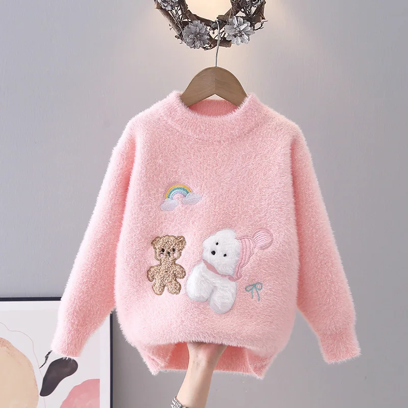 سترة محبوكة للفتيات لخريف وشتاء 2025 بلوزات بأكمام طويلة ورقبة مستديرة بلوفر مريح ملابس أطفال عصرية جديدة #2