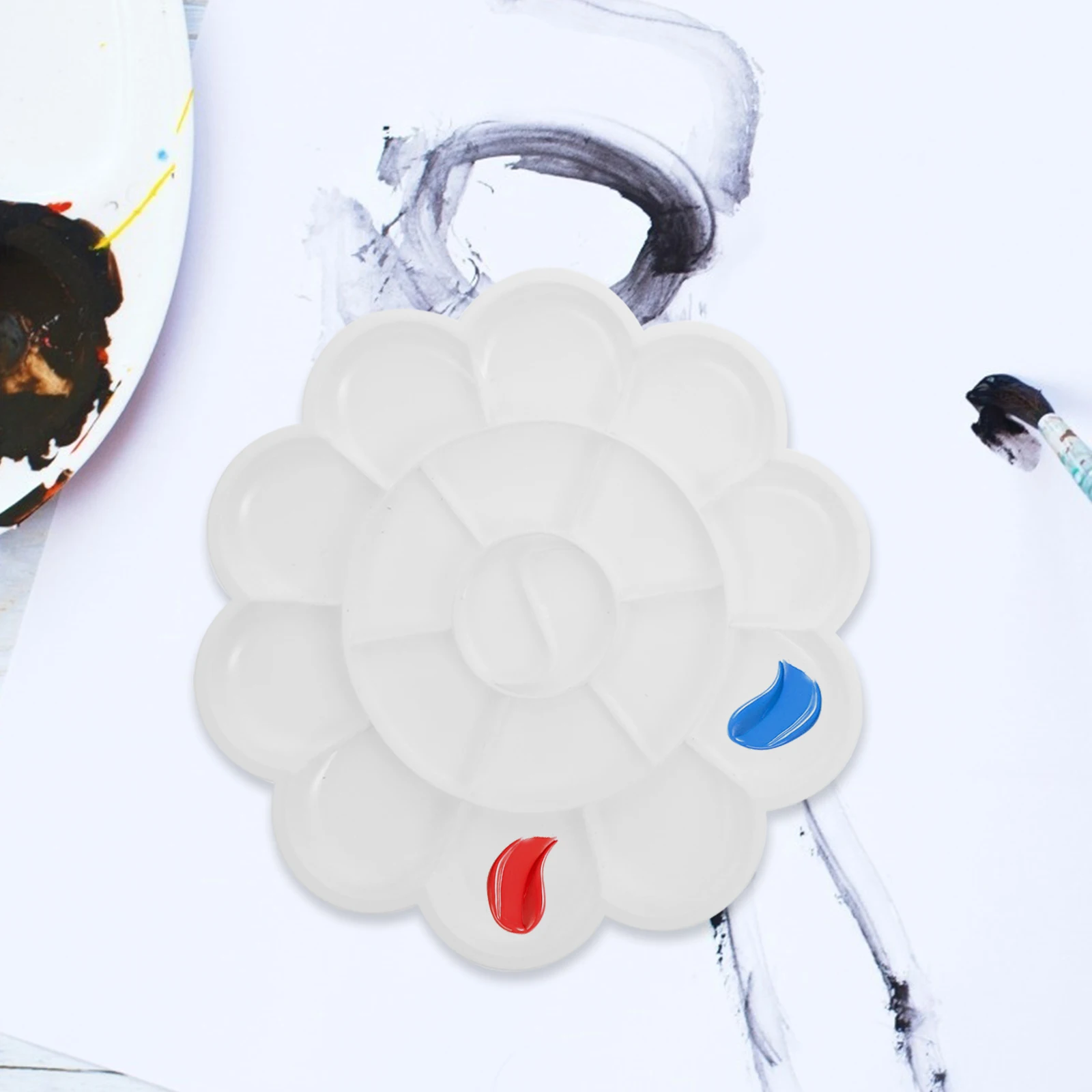

Paint Palette Tray White Plastic Gouache Mixing Lightweight Portable Oil Watercolor Pigment Suitable Artists Craft