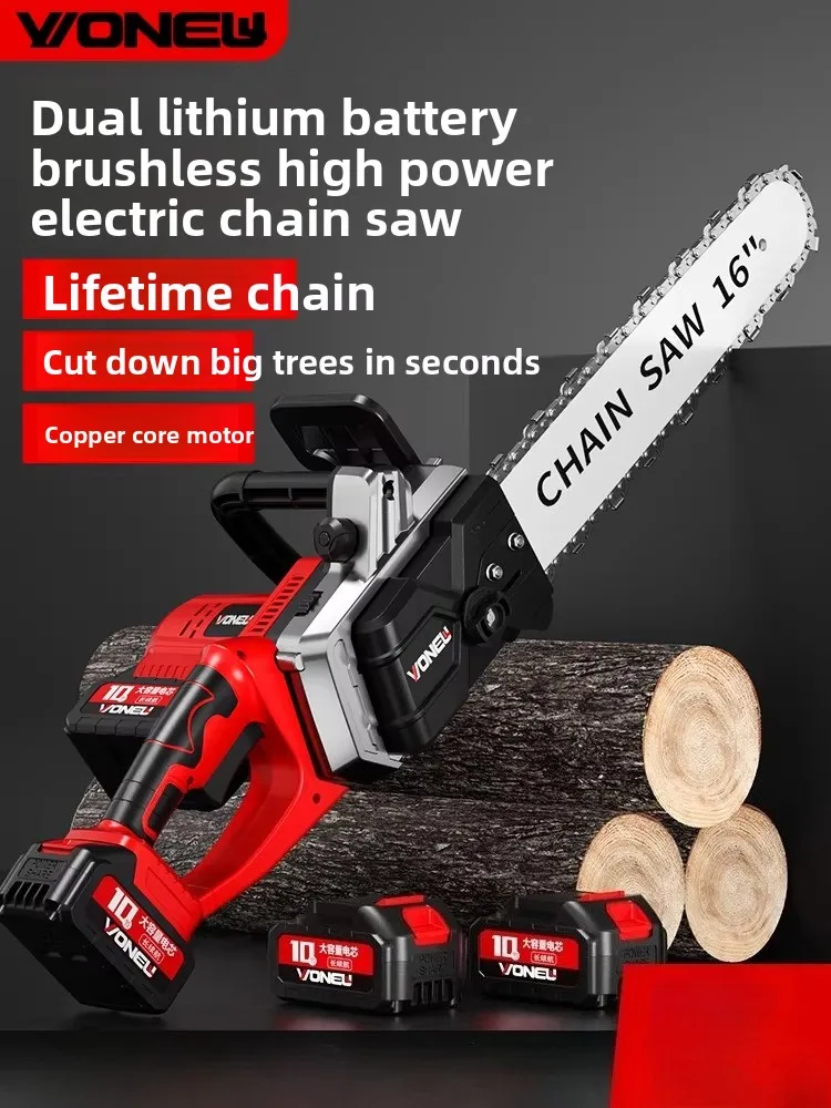 

Cordless Chainsaw Powerful Lithium Battery Handheld Electric Chainsaw for Home Tree Cutting