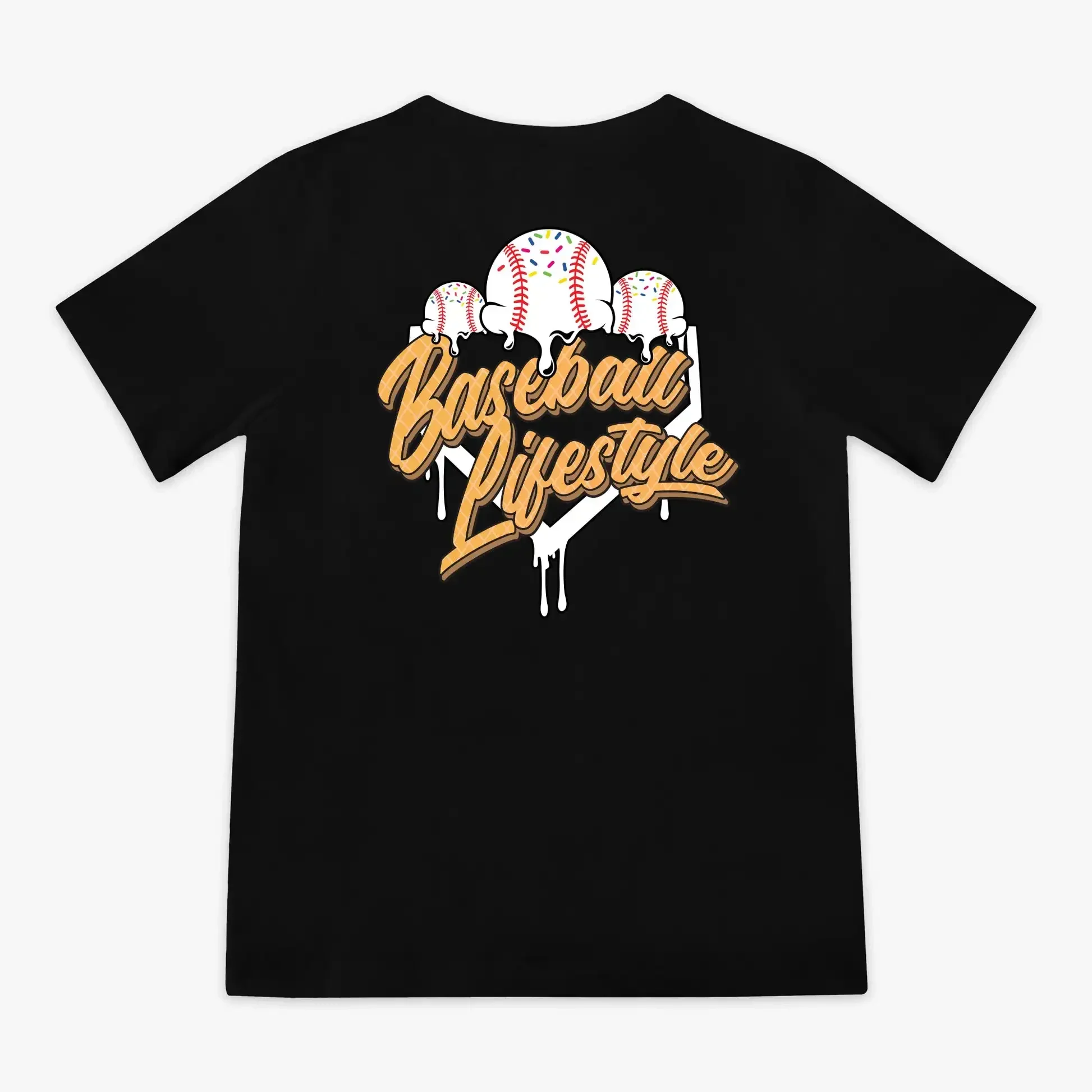 

2025 Summer Boys Adult Baseball Printed Cotton T-Shirt Breathable Loose Sweat Absorbing Backstop Youth T-Shirt Fashion Top