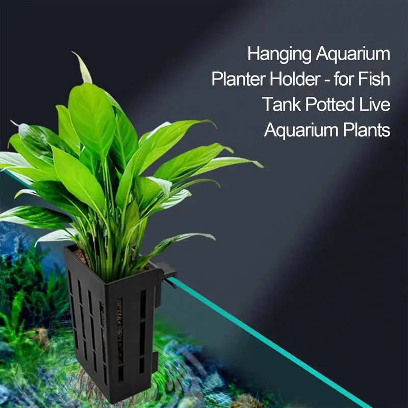 Aquarium Plant Holder Aquatic Planter For Classic Rimmed Tank Hangings Plant Pots For Rimless Tanks Aquascape Decorations