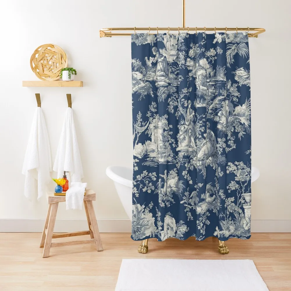 

Toile de jouy Blue Shower Curtain Shower Set For Bathroom Shower For Bathroom Elegant Bathroom Curtain