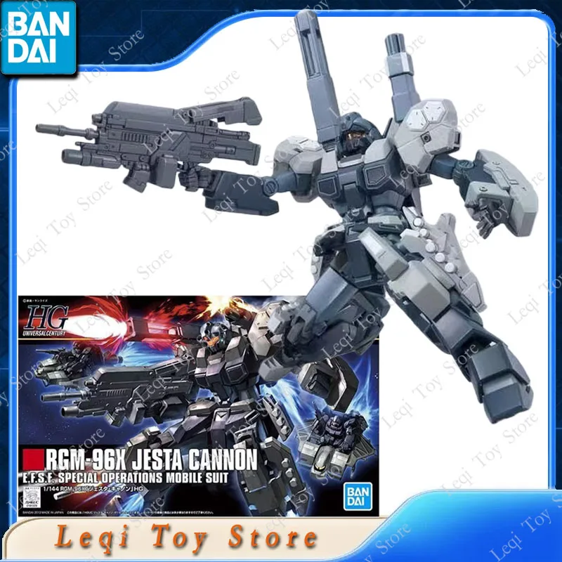 Bandai original genuíno hg 1/144 gundam RGM-96X jesta cannon ação anime figuras brinquedos meninos crianças presente montagem modelo ornamentos