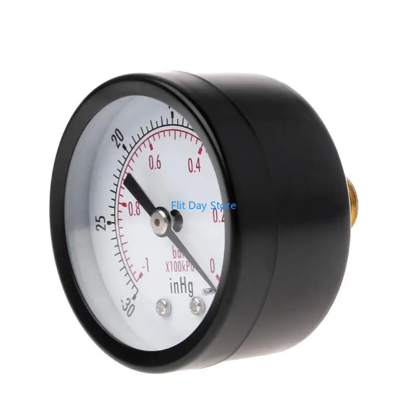 

F92C Portable 50mm Dial Size Pressure Gauge 1/4" BSPT Thread Vacuum Manometer 0~-30inHg 0~-1bar Measuring Liquid Gas Pressure