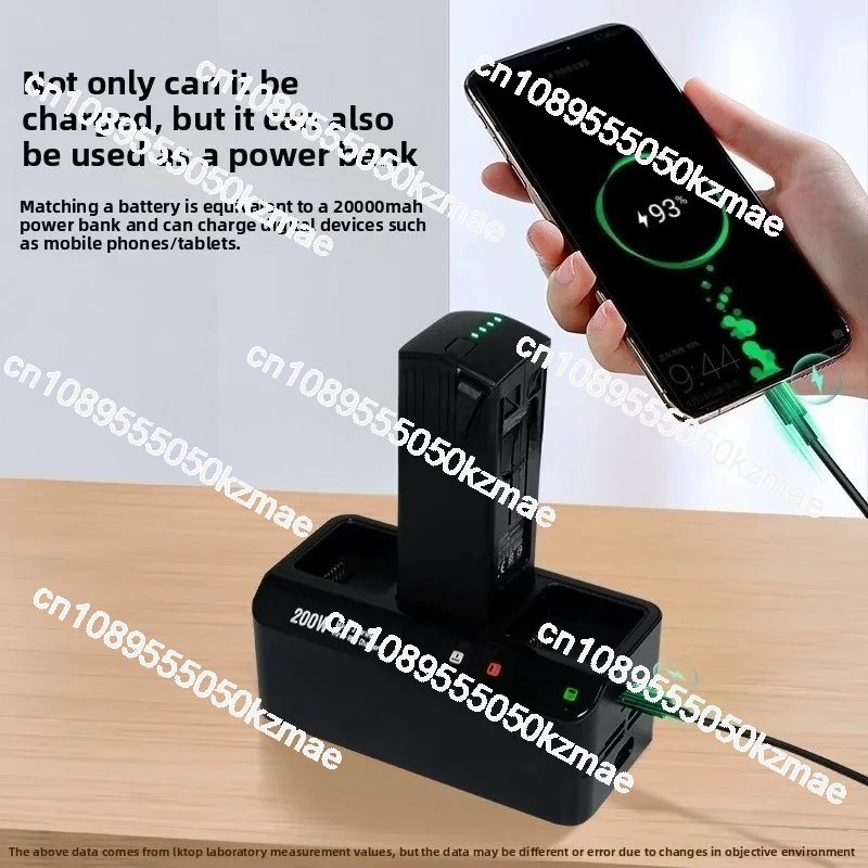 200W triple fast charger, 3-in-1 charging center with LCD screen, all-in-1 charging station with 2 batteries and remote control