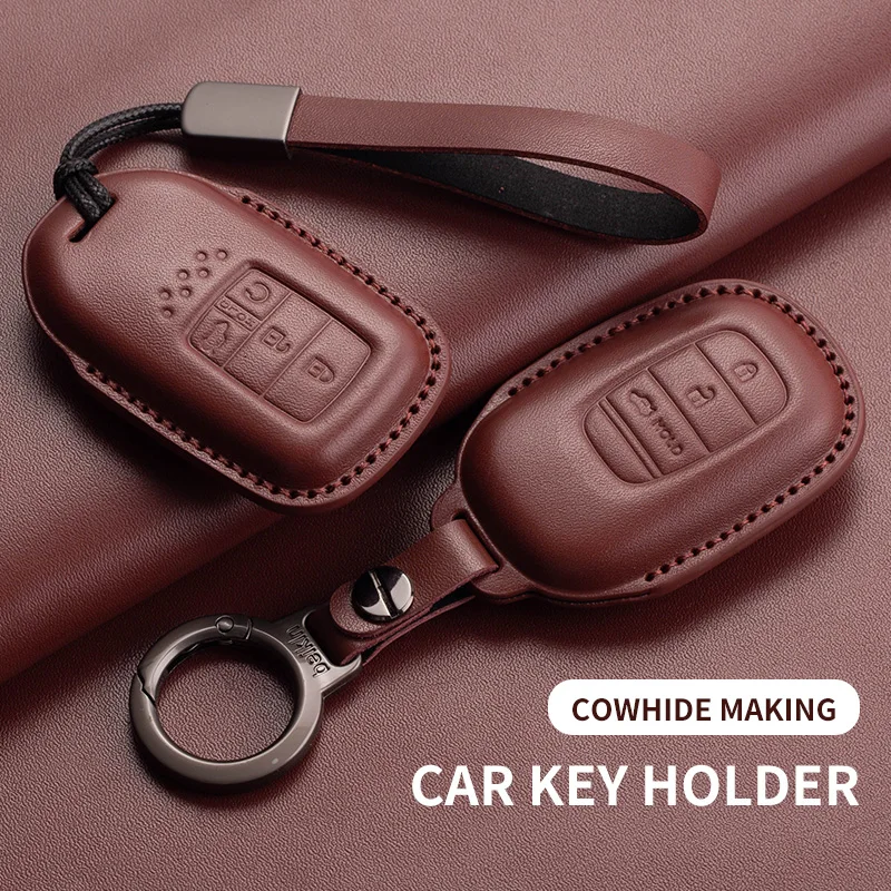 

Car Key Fob Shell For Honda Civic 11th 2022 For Honda Civic Accord HR-V CR-V CRV 2022 2023 Leather Car Remote Key Case Cover