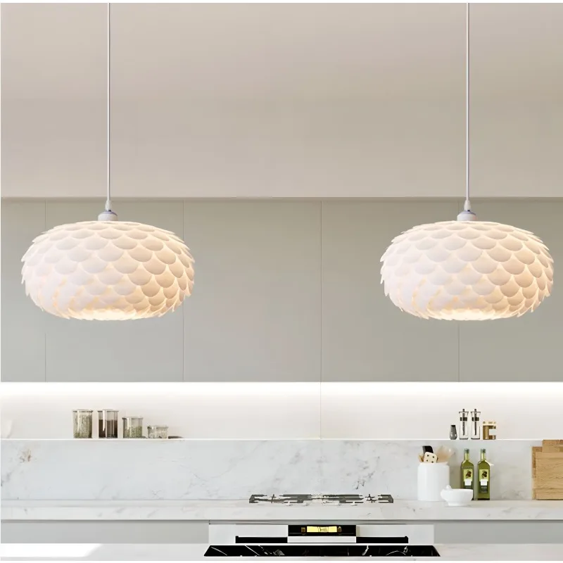 

Pine Cones Chandelier Ellipse Nordic Kitchen Hanglamp Bedroom Dining Living Room Decor Modern Home Decor White Led Pendant Light