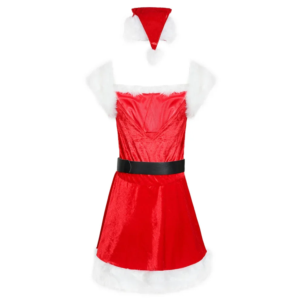 3Pcs/Set Women Sexy Christmas Costume Xmas Party Cosplay Santa Claus Dress Up