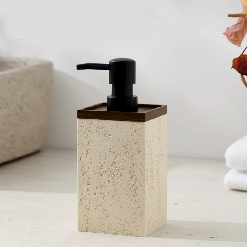 

Vintage Natural Travertine Soap Dispenser Hand Bottle Storage Bos Tabletop Ornament Home Decor Bathroom Accessories