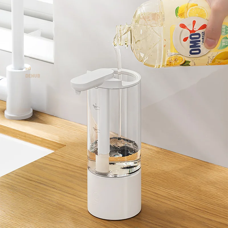 Kitchen 500ml Automatic Liquid Soap Dispenser USB Rechargeable Touchless Hand High Capacity Detergent  Bathroom Dispenser