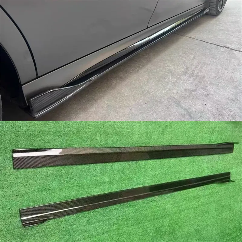 

For Mercedes Benz CLA45 CLA220 W117 W118 2021-2023 ReaI Carbon Fiber Side Skirts Extensions Lips Spoiler Accessories Body Kit