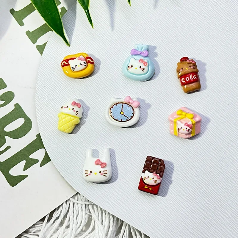 20Pcs Adorable Hello Kitty Ice Cream Chocolate Rice Ball Accessories DIY nail charm accessories