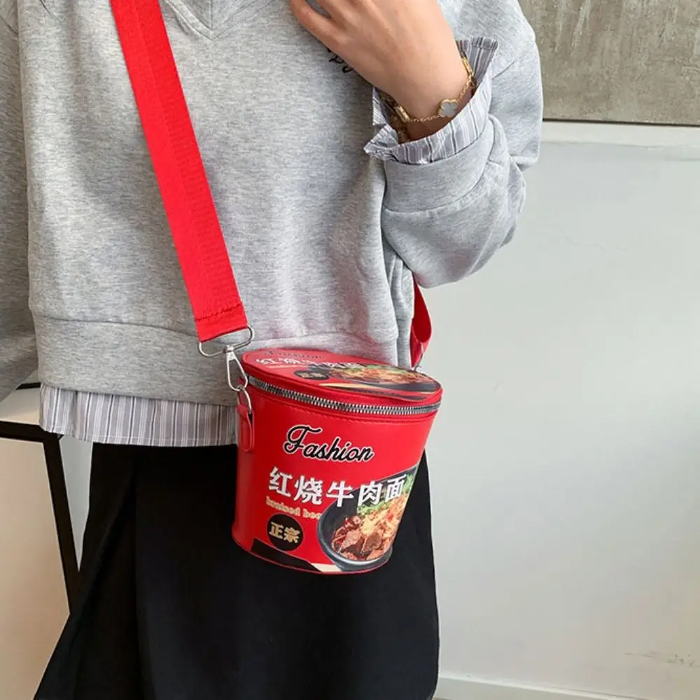 

Shoulder Bag Instant Noodles Crossbody Bags Large Capcity Crossbody Bag Reusable Bucket Bag Solid Color Zipper Shoulder Bag
