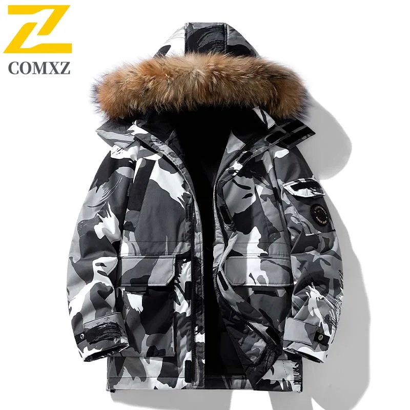 

COMXZ Camo Quilted Jacket High Quality Warm Multi Pocket Men's Streetwear Puffer Coat Windproof Cold Proof Fashion Men Jackets