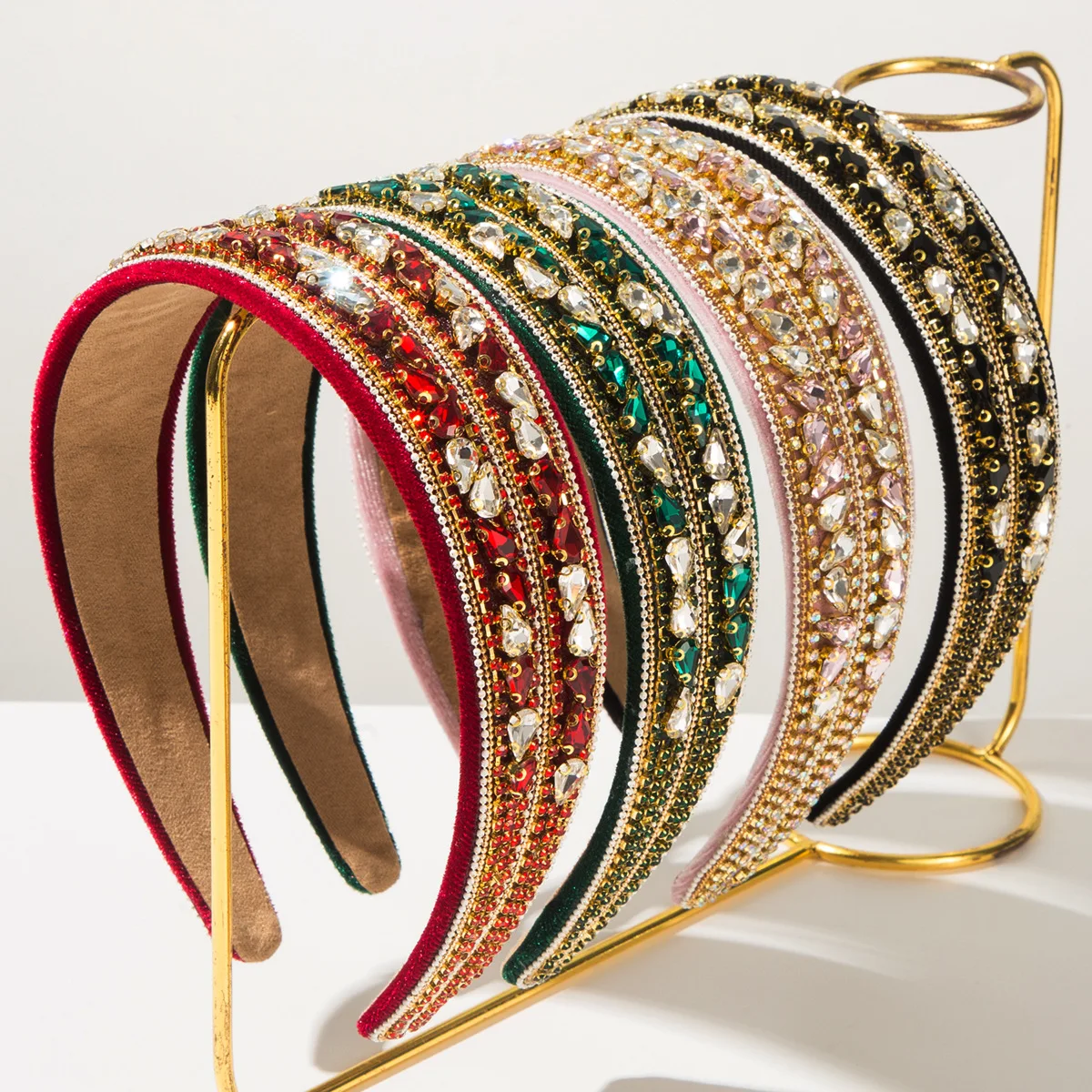 

Crystal Headband Fashion Luxury Colorful Women Handmade Rhinestone Hairbands Hair Hoop Jewelry Accessories 2025