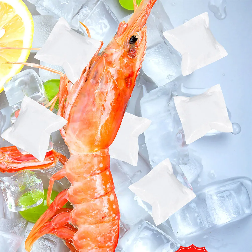 

12pcs Reusable Ice Bags Nonsticky Surface Camping Fishing Hiking Cooler Bag Freezer Packs Food Shipping Seafood White
