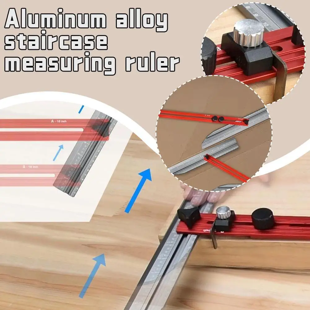 

1Set Aluminium Alloy Stair Rule Aluminum Alloy Staircase Ruler Staircase Measuring Ruler Staircase Decoration Tool