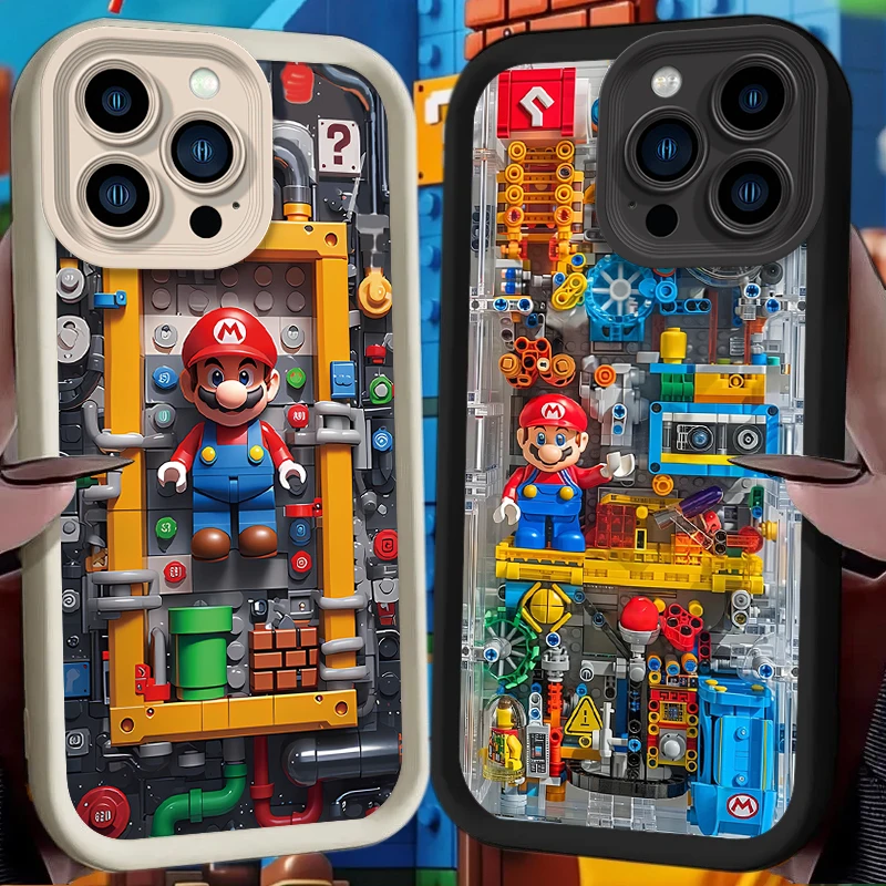 Soft Phone Case For iPhone 17 Air 15 16 16E 14 13 12 11 Pro Max X XS X S Max XR SE 2020 SE4 7 8 Building Blocks M-Marios Cover view 4