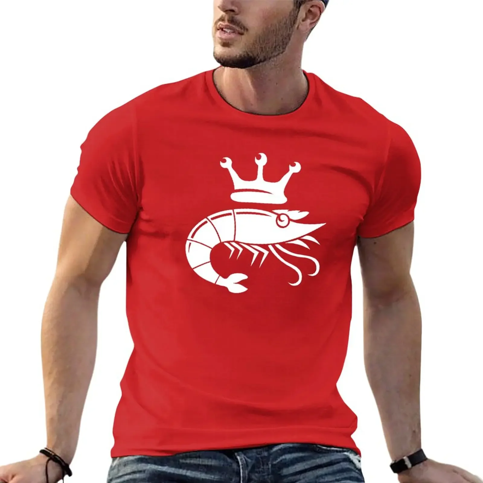 New King Prawn - Crimson T-Shirt anime stuff cotton graphic tees graphic shirts anime tshirt mens cotton t shirts