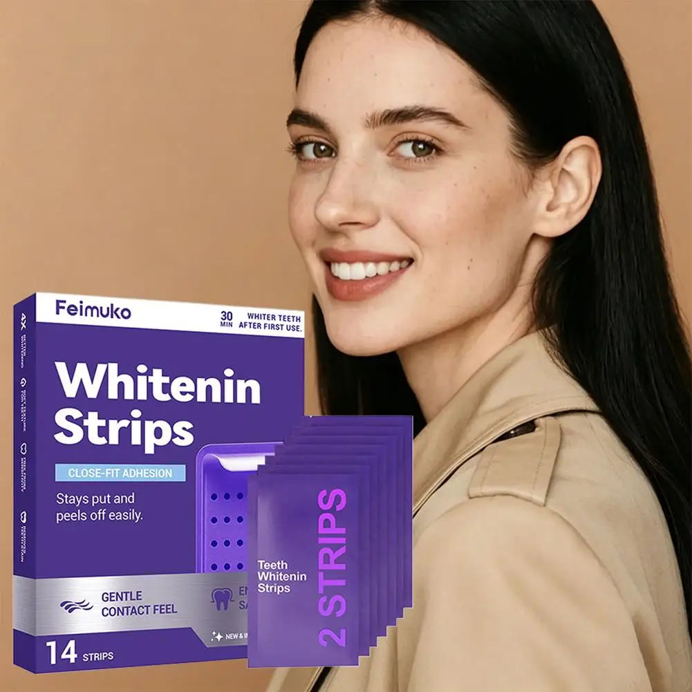 14/28/42Pcs Purple Tooth Whitening Strips Sensitive Teeth Treatment Improve Teeth Yellowing Dental Stain Removal Dental Tools