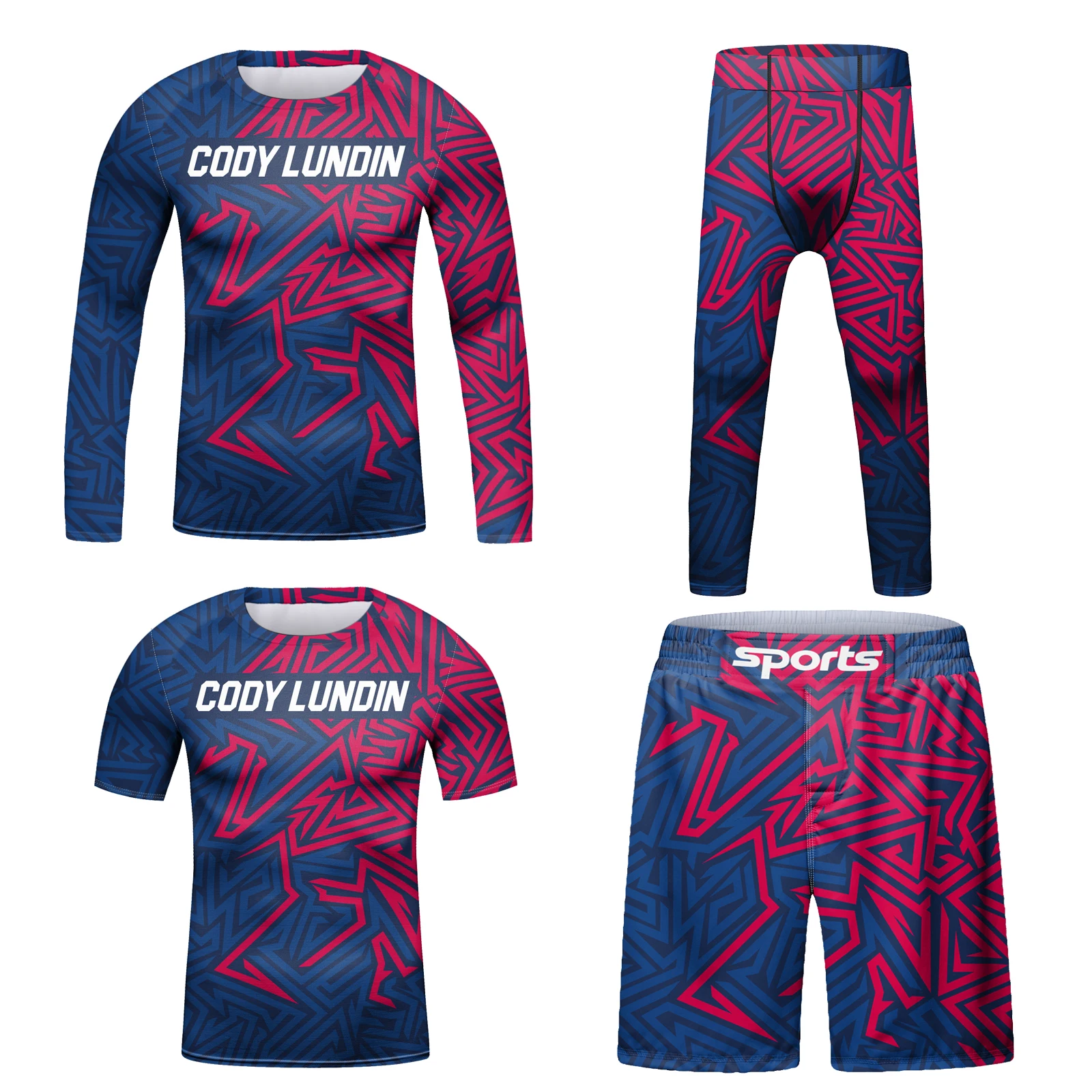 Kid 4Pcs/Set MMA Jiu jitsu Rashguard T-shirt+Pant Children Bjj Gi Kickboxing Jerseys Boy Muay Thai Shorts Boxing Clothes Tights