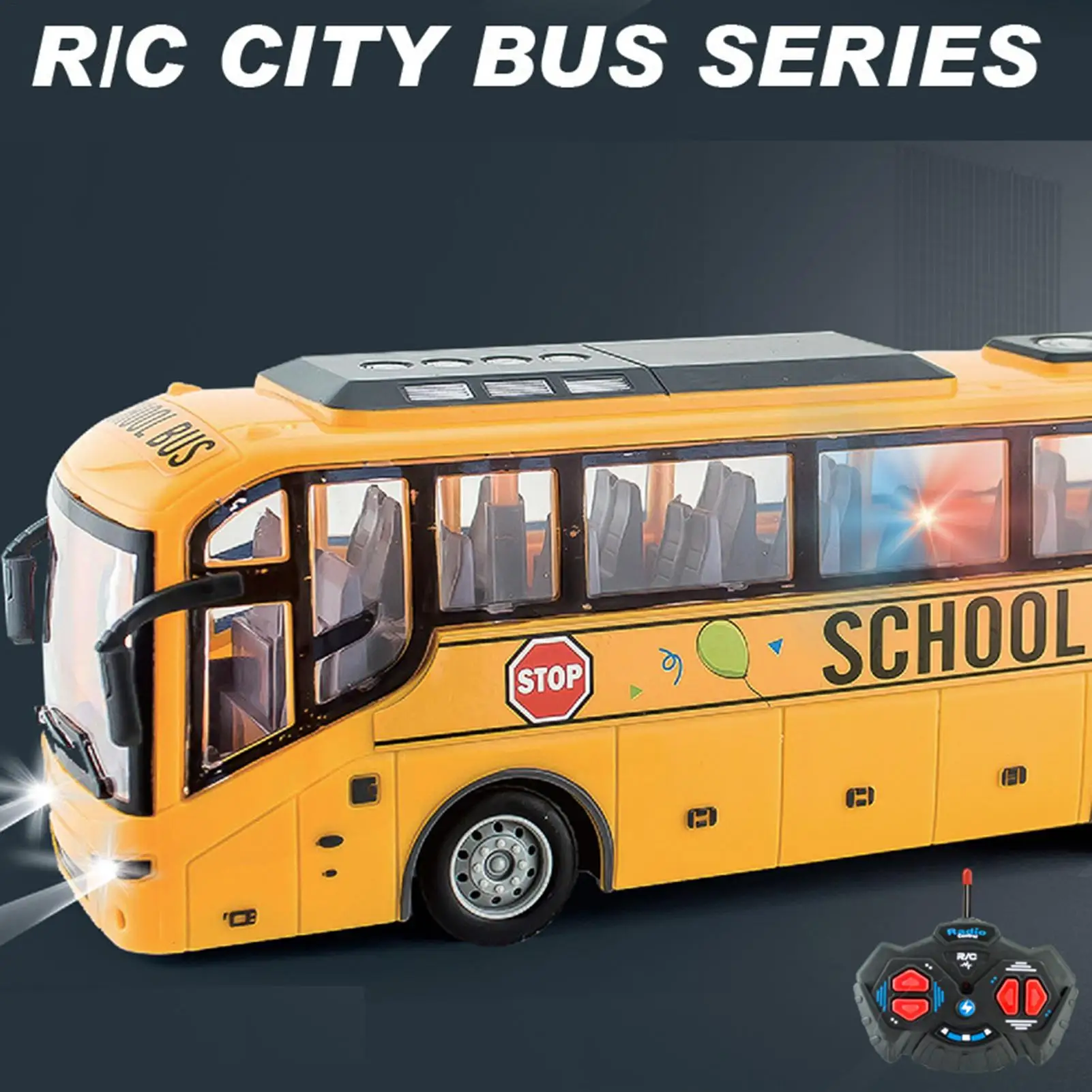 Small RC Bus 1:30 Scale Electric Wireless Vehicle Toy With Light Tour Bus Model Toy For Boys Girls Home Apartment Living Room