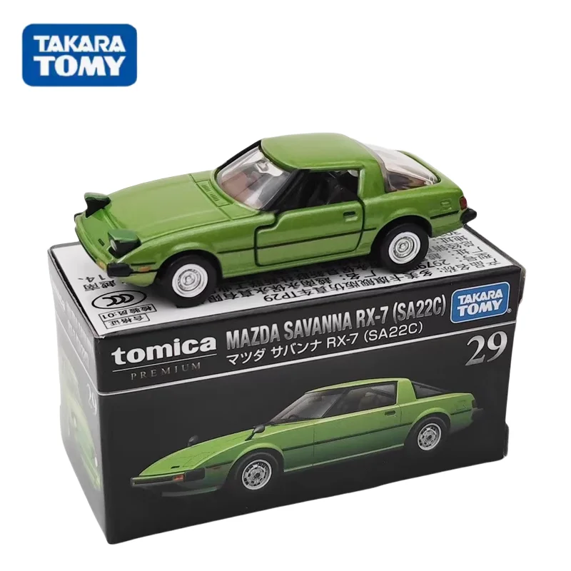 TAKARA TOMY alliage simulation voiture modèle phare TP29 Mazda RX-7 collection ornements, jouets pour garçons, cadeaux de vacances pour enfants