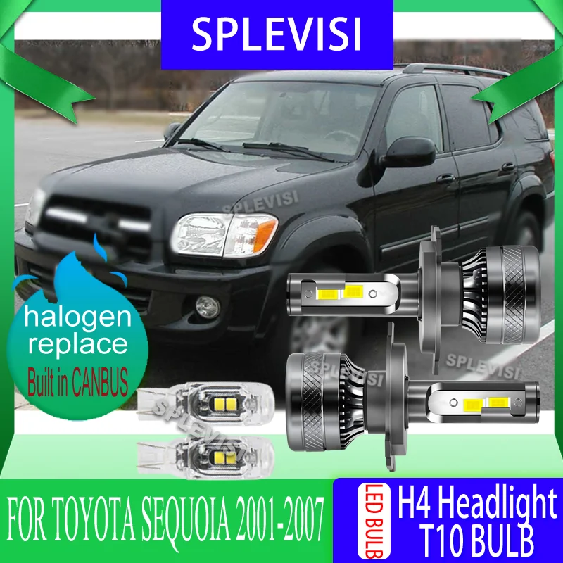 

Upgraded 200W/Bulb LED headlights with built-in quiet fan High Low Beam For Toyota Sequoia 2001 2002 2003 2004 2005 2006 2007