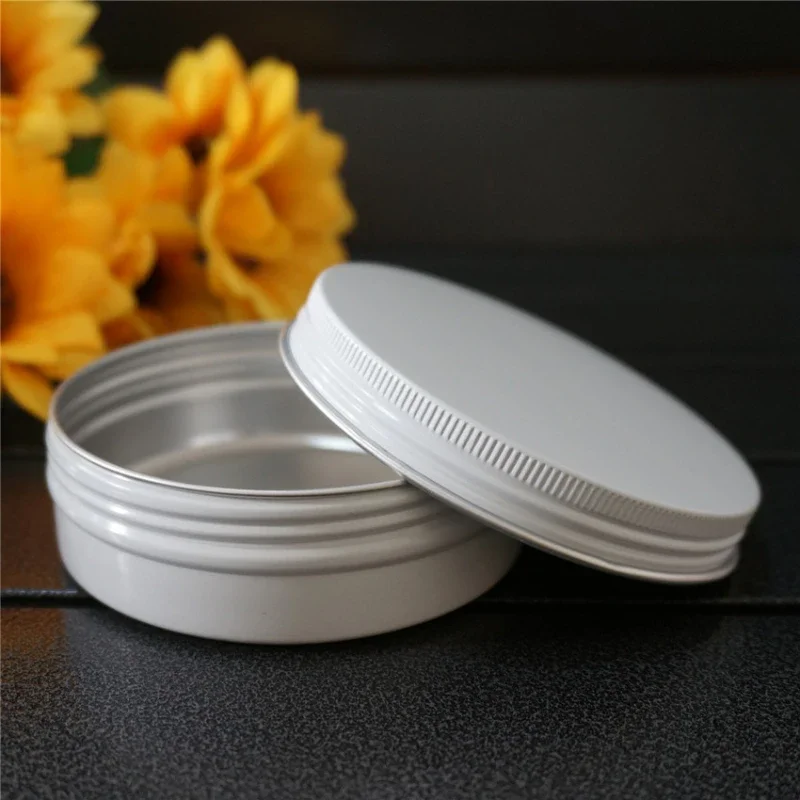 10/15/20/30/50/60/80/100/150g White Empty Round Aluminum Box Metal Tin Cans Cosmetic Cream DIY Refillable Jar Tea Aluminum Pot