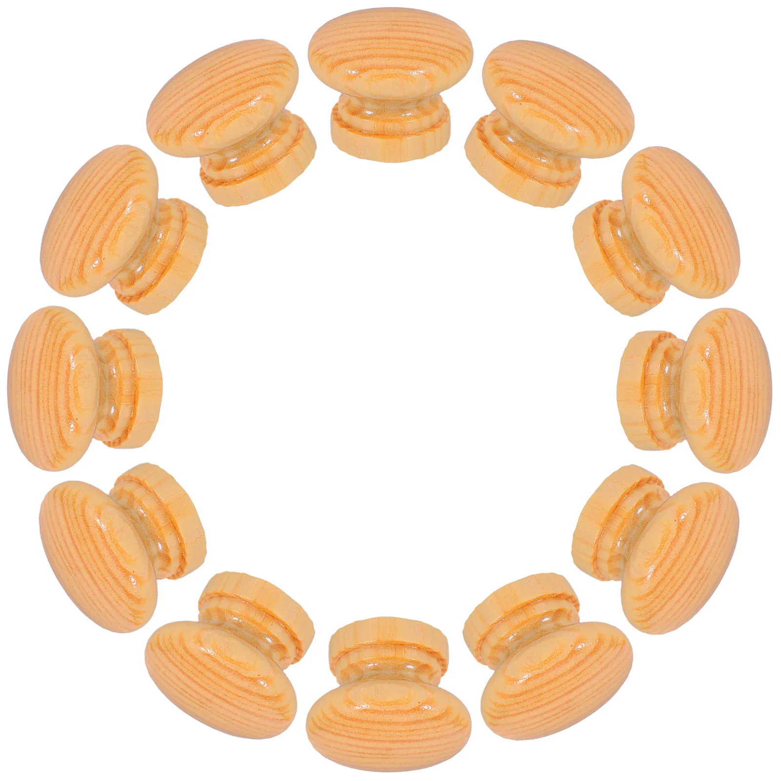 20Pcs Wooden Cabinet Knobs Natural Grain Round Single Hole Pulls for Dresser Drawers Wardrobe Kitchen Cabinets Furniture