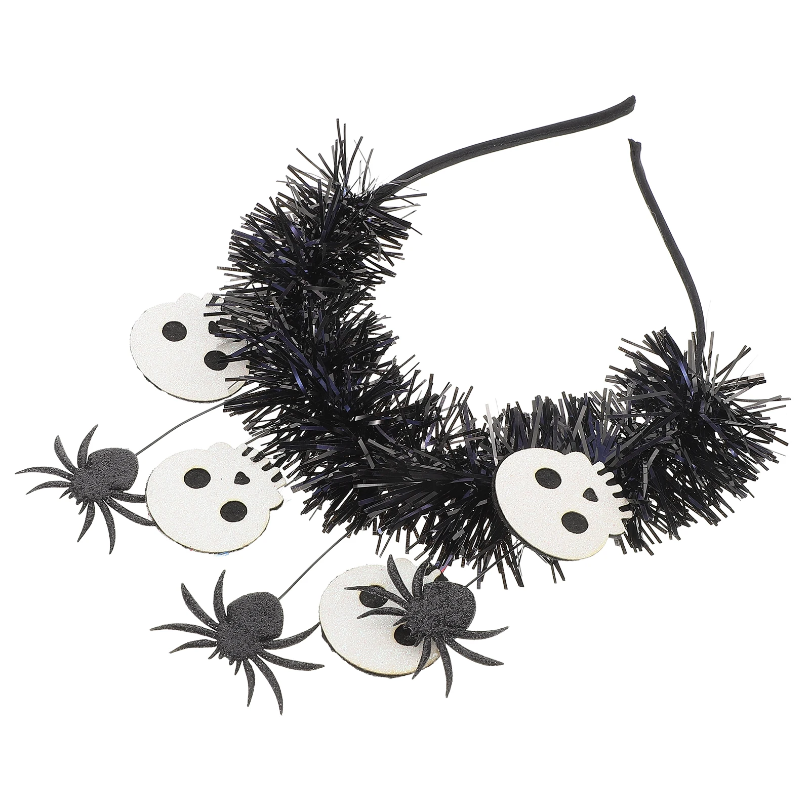 

White Skull Headband Halloween Hair Accessories Black Floral Women Headdress Cosplay Halloween Headbands Party Spooky